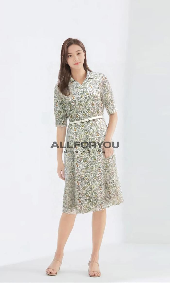 올포유 여성 플리워 프린트 벨티드 면 원피스 ALONO4251C2 - G마켓 모바일